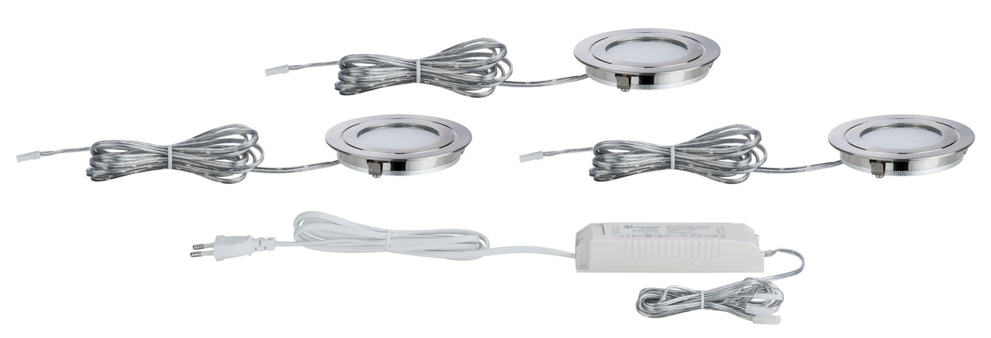 Paulmann Möbel EBL Set Circuit LED rund 3x5,6W 18VA 230V/350mA 85mm Eisen geb./Met.
