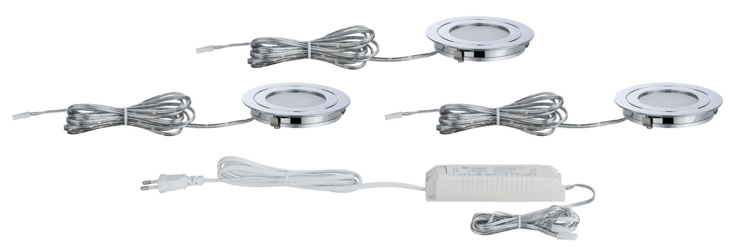 Paulmann Möbel EBL Set Circuit LED rund 3x5,6W 18VA 230V/350mA 85mm Chrom/Metall