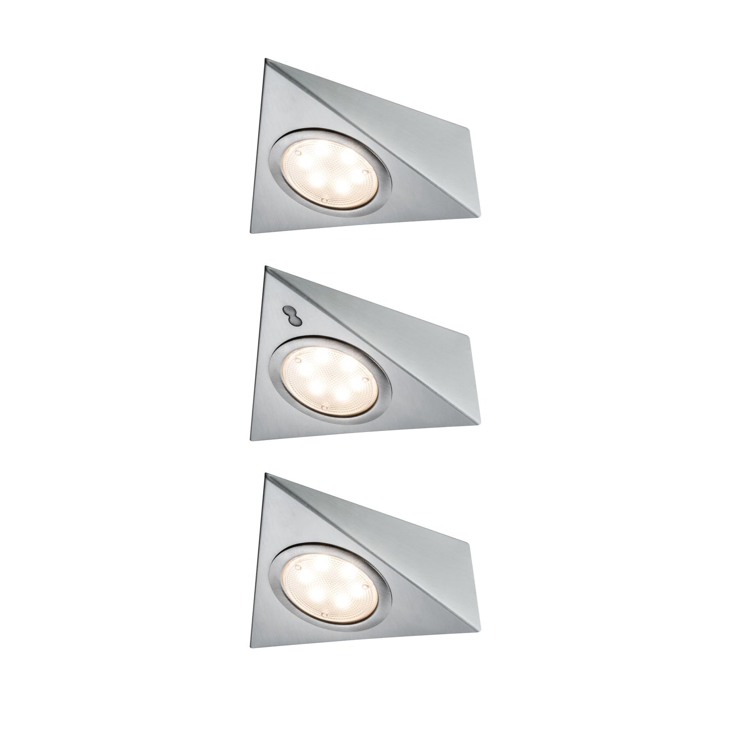Paulmann Möbel ABL Set 3eck. LED PIR 3x2,8W 12VA 230/12V Eisen gebürstet Metall/Glas