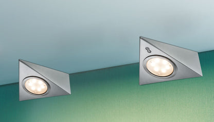 Paulmann Möbel ABL Set 3eck. LED PIR 3x2,8W 12VA 230/12V Eisen gebürstet Metall/Glas