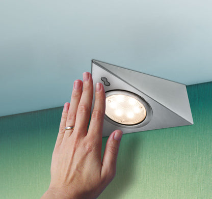 Paulmann Möbel ABL Set 3eck. LED PIR 3x2,8W 12VA 230/12V Eisen gebürstet Metall/Glas