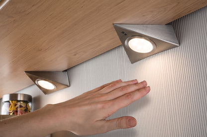 Paulmann Möbel ABL Set 3eck. LED PIR 3x2,8W 12VA 230/12V Eisen gebürstet Metall/Glas