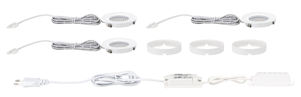 Paulmann Möbel ABL Set Platy LED 3x2W 7,5VA 230V/700mA Weiß matt/ Kunststoff