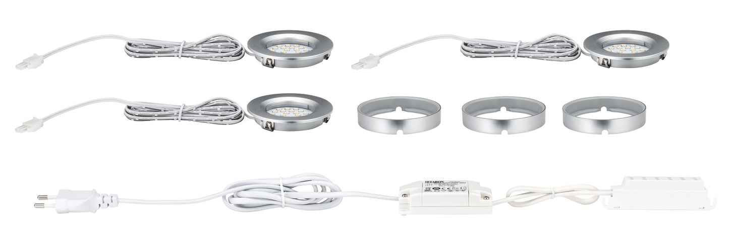 Paulmann Möbel ABL Set Platy LED 3x2W 7,5VA 230V/700mA Chrom matt/ Kunststoff