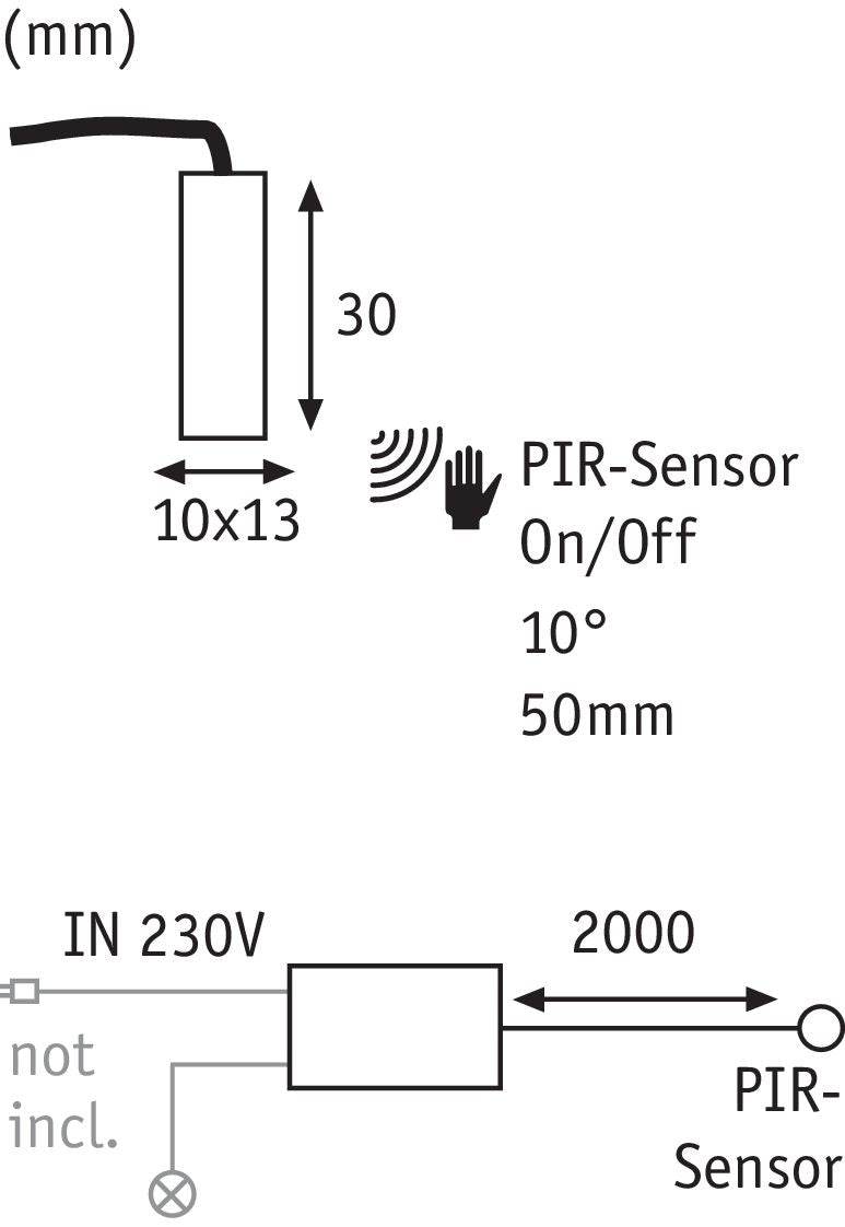 Paulmann Möbel ABL PIR-Sensor Aufbau max. 60W 230V Weiß/Kunststoff
