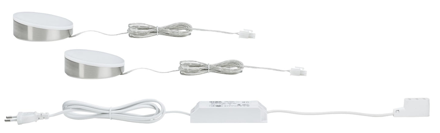 Paulmann Möbel ABL Set Gate LED 2x6,2W 15VA 230/12V 90mm Eisen gebürstet/Alu