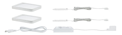 Paulmann Möbel ABL Set Vane eckig LED 2x8W 15VA 230/12V 105x140mm Weiß matt/Alu