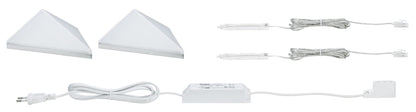 Paulmann Möbel ABL Set Kite dreieckig LED 2x6,2W 15VA 230/12V 149x143mm Alu gebürstet/Alu
