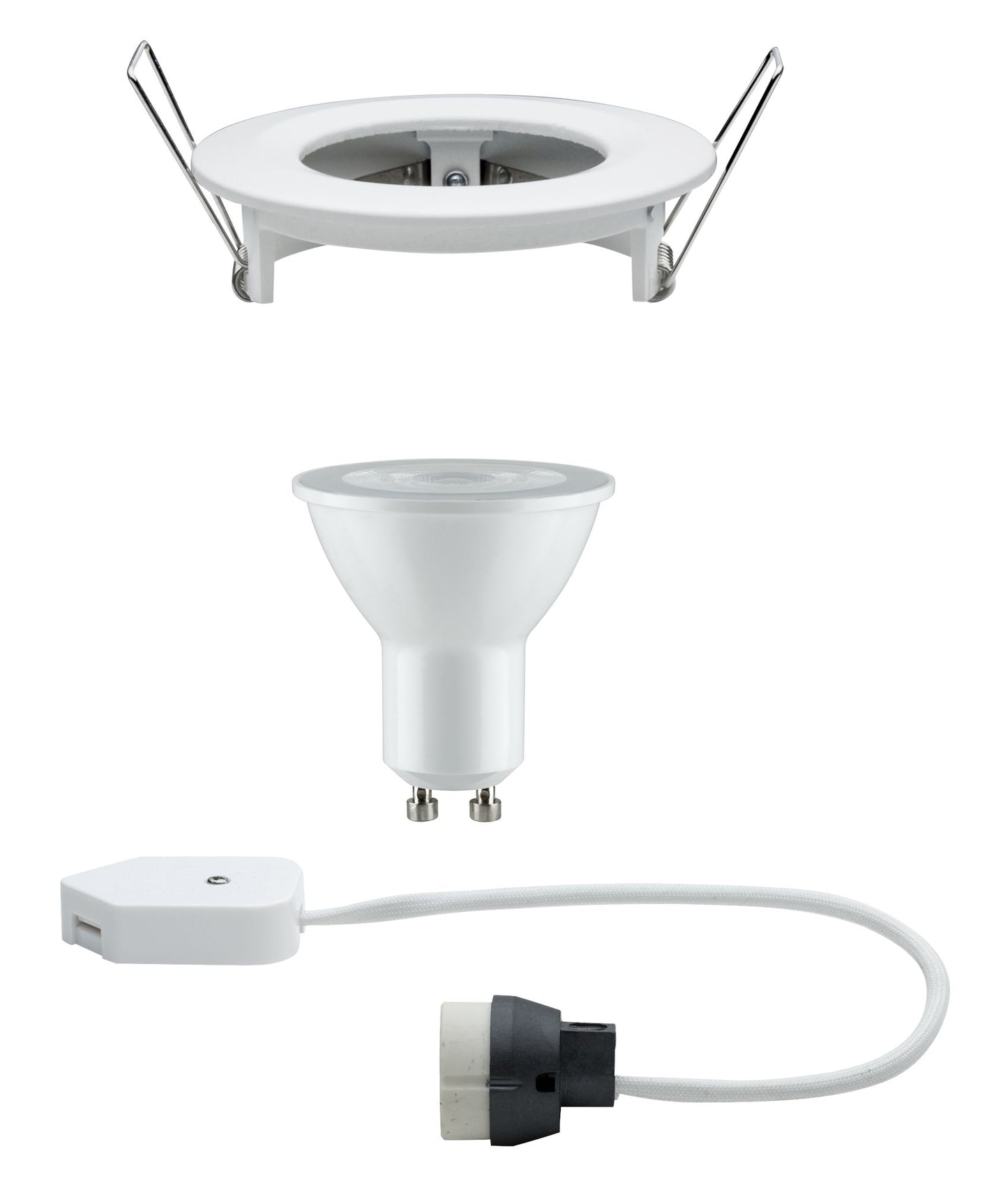Paulmann Premium EBL Set Nova rund dim LED 1x7W 230V GU10 51mm Weiß matt/Alu Zink
