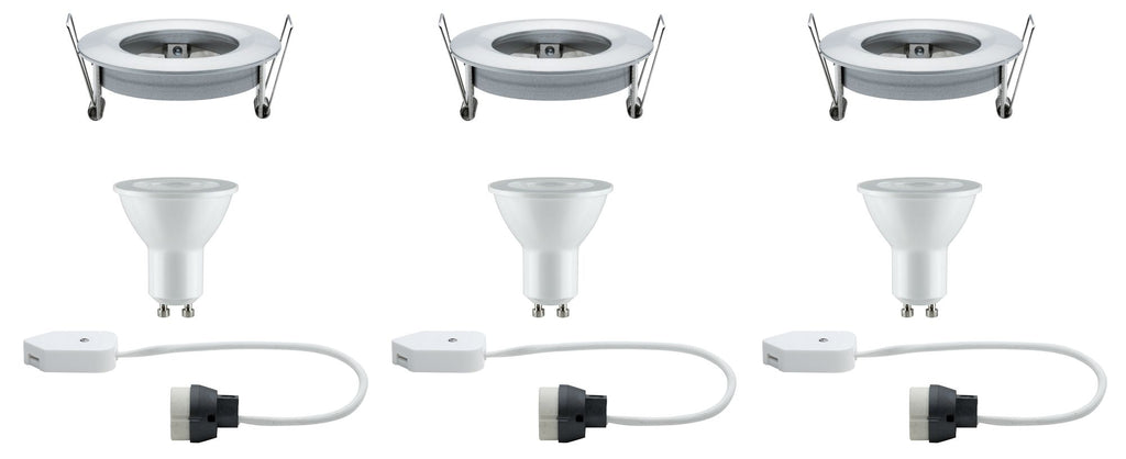 Paulmann Premium EBL Set Nova rund dim LED 3x7W 230V GU10 51mm Alu gedreht/Alu Zink