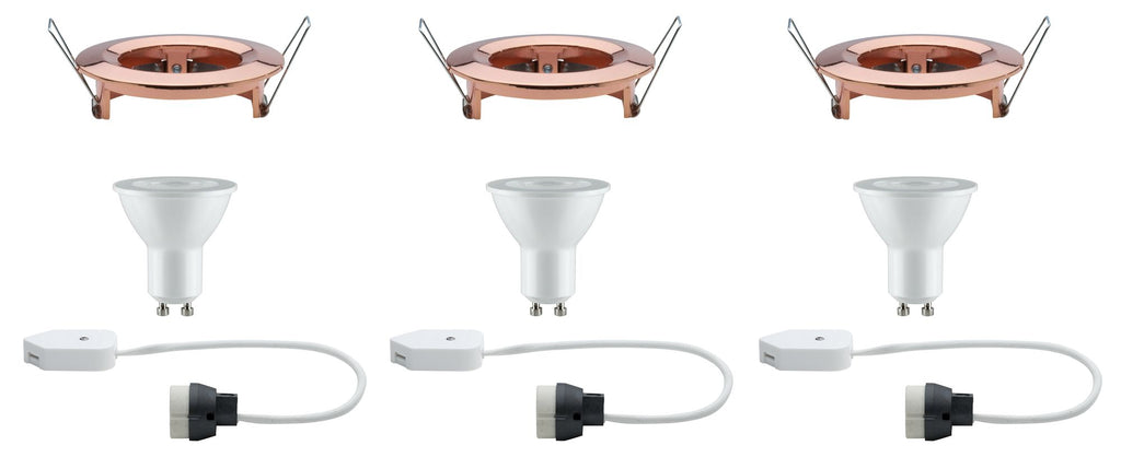 Paulmann Premium EBL Set Nova rund dim LED 3x7W 230V GU10 51mm Rosegold/Alu Zink