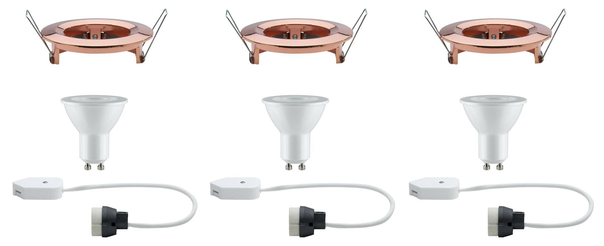 Paulmann Premium EBL Set Nova rund dim LED 3x7W 230V GU10 51mm Rosegold/Alu Zink