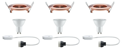 Paulmann Premium EBL Set Nova rund dim LED 3x7W 230V GU10 51mm Rosegold/Alu Zink