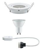 Paulmann Premium EBL Set Nova rund schwb dim LED 1x7W 230V GU10 51mm Weiß matt/Alu Zink