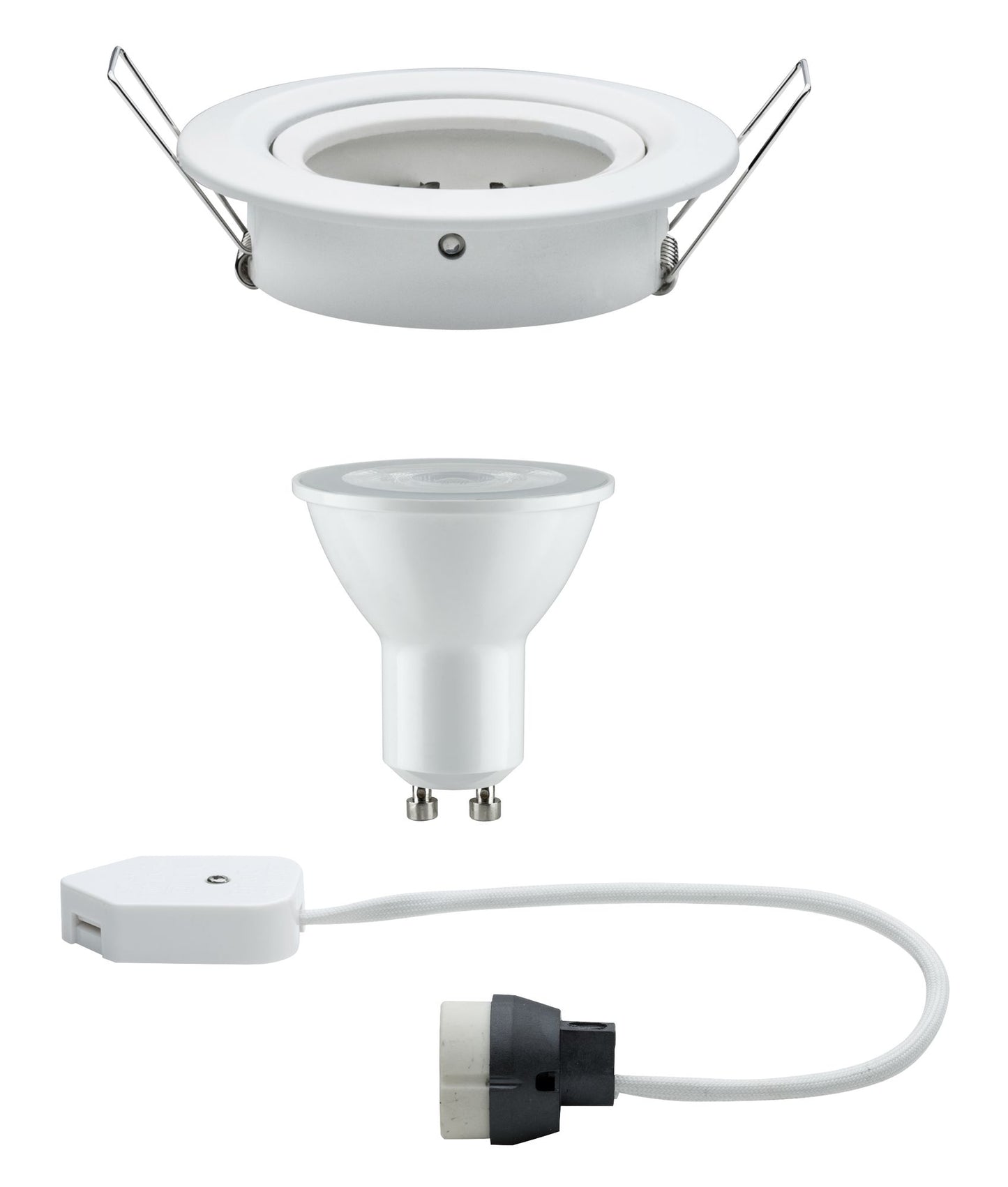 Paulmann Premium EBL Set Nova rund schwb dim LED 1x7W 230V GU10 51mm Weiß matt/Alu Zink