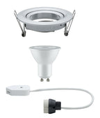 Paulmann Premium EBL Set Nova rund schwb dim LED 1x7W 230V GU10 51mm Alu gedreht/Alu Zink
