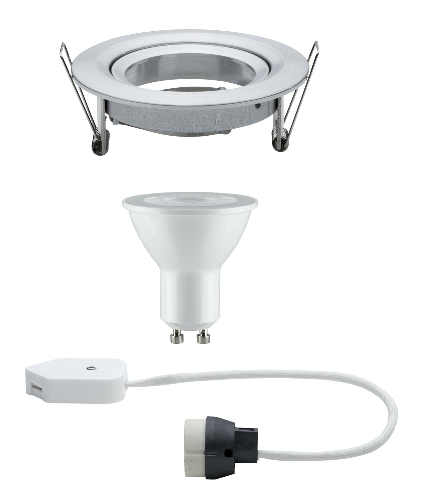 Paulmann Premium EBL Set Nova rund schwb dim LED 1x7W 230V GU10 51mm Alu gedreht/Alu Zink