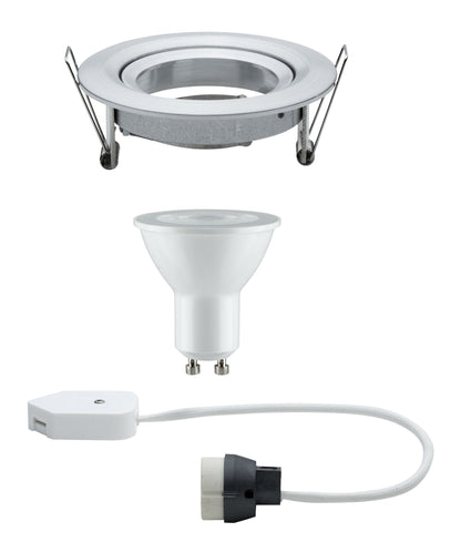 Paulmann Premium EBL Set Nova rund schwb dim LED 1x7W 230V GU10 51mm Alu gedreht/Alu Zink