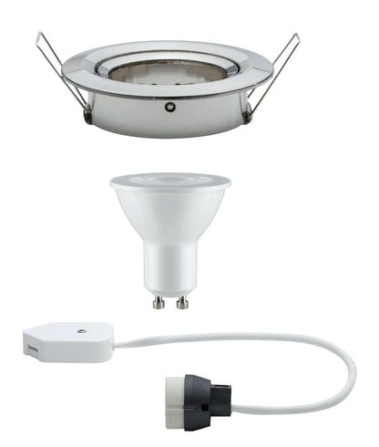 Paulmann Premium EBL Set Nova rund schwb dim LED 1x7W 230V GU10 51mm Eisen geb./Alu Zk