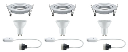 Paulmann Premium EBL Set Nova rund schwb dim LED 3x7W 230V GU10 51mm Alu gedreht/Alu Zink