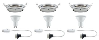 Paulmann Premium EBL Set Nova rund schwb dim LED 3x7W 230V GU10 51mm Eisen geb/Alu Zink