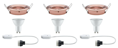 Paulmann Premium EBL Set Nova rund schwb dim LED 3x7W 230V GU10 51mm Rosegold/Alu Zink