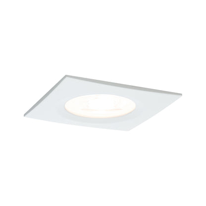 Paulmann Premium EBL Set Nova eckig dim LED 1x7W 230V GU10 51mm Weiß matt/Alu Zink