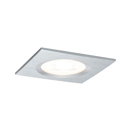 Paulmann Premium EBL Set Nova eckig dim LED 1x7W 230V GU10 51mm Alu gedreht/Alu Zink