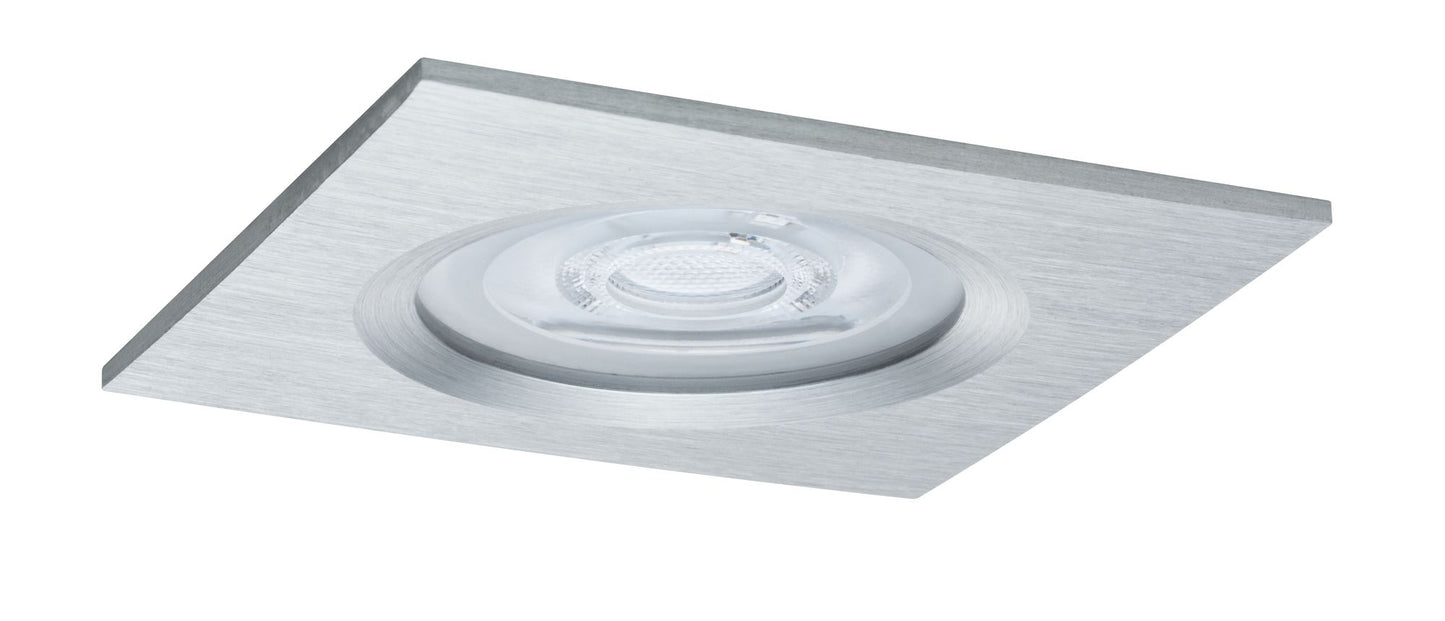 Paulmann Premium EBL Set Nova eckig dim LED 1x7W 230V GU10 51mm Alu gedreht/Alu Zink