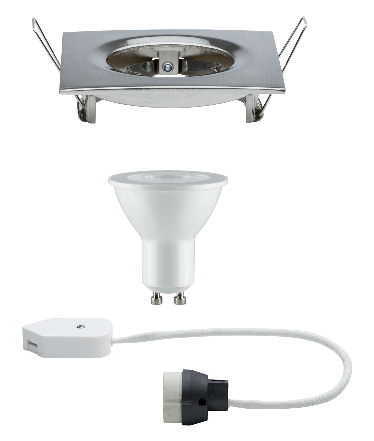 Paulmann Premium EBL Set Nova eckig dim LED 1x7W 230V GU10 51mm Eisen geb./Alu Zink
