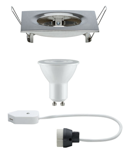 Paulmann Premium EBL Set Nova eckig dim LED 1x7W 230V GU10 51mm Eisen geb./Alu Zink