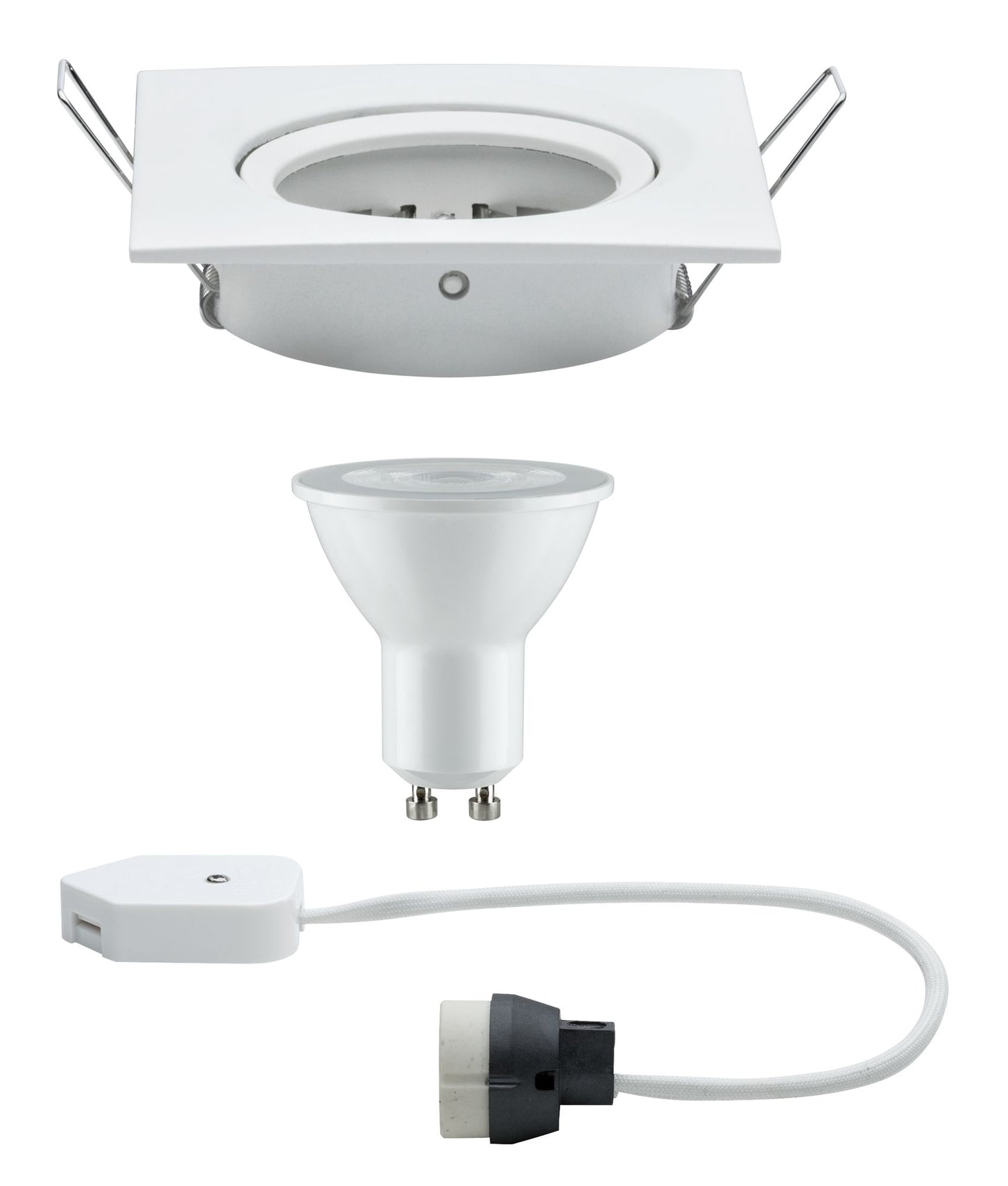 Paulmann Premium EBL Set Nova eckig schwb dim LED 1x7W 230V GU10 51mm Weiß m/Alu Zink