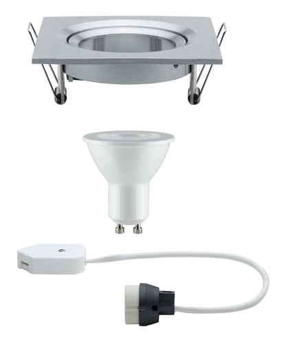 Paulmann Premium EBL Set Nova eckig schwb dim LED 1x7W 230V GU10 51mm Alu ged/Alu Zink