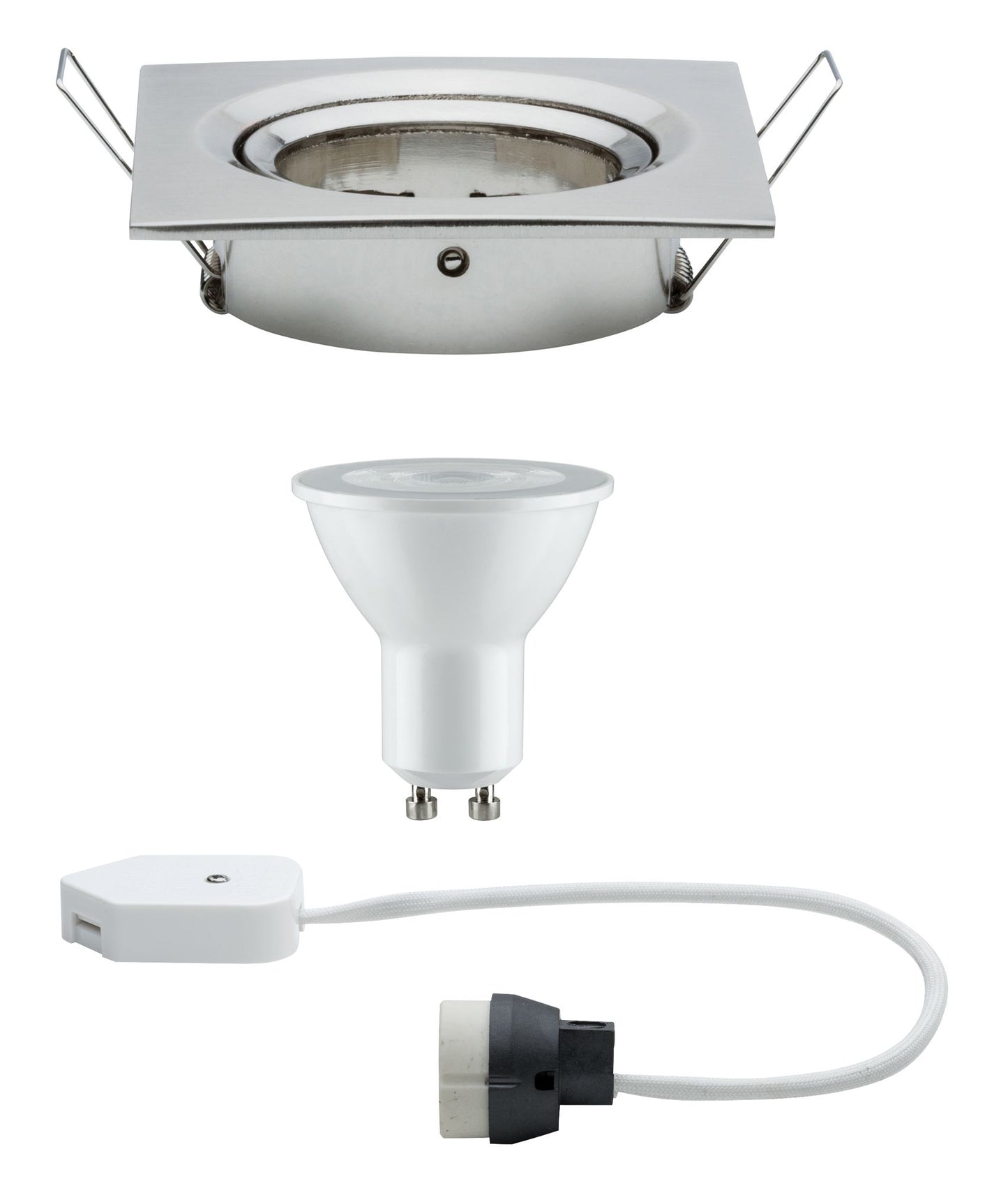 Paulmann Premium EBL Set Nova eckig schwb dim LED 1x7W 230V GU10 51mm Eisen geb/Alu Zi