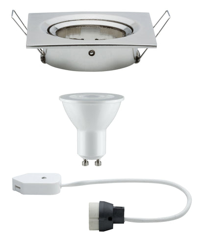Paulmann Premium EBL Set Nova eckig schwb dim LED 1x7W 230V GU10 51mm Eisen geb/Alu Zi