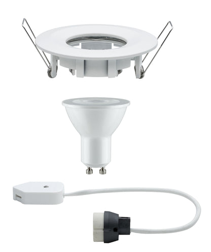 Paulmann Premium EBL Set Nova rund dim LED IP65 1x7W 230V GU10 51mm Weiß matt/Alu Zink