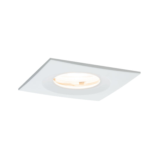 Paulmann Premium EBL Set Nova eckig dim LED IP65 1x7W 230V GU10 51mm Weiß matt/Alu Zink