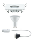 Paulmann Premium EBL Set Nova eckig dim LED IP65 1x7W 230V GU10 51mm Weiß matt/Alu Zink