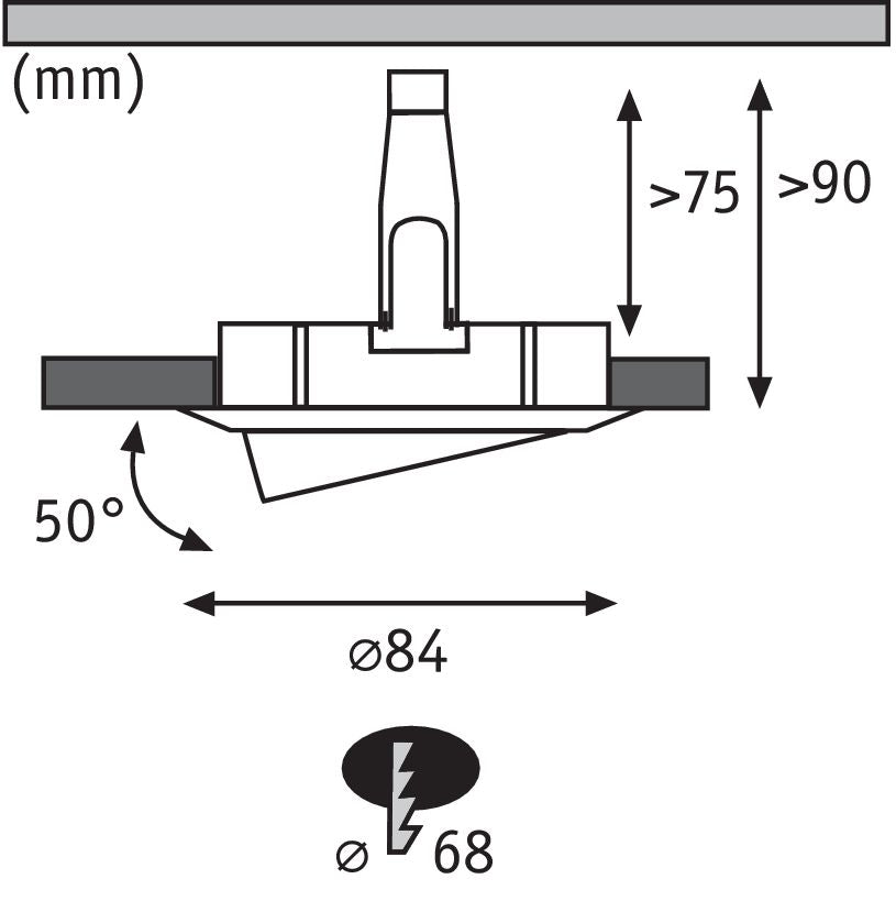 Paulmann EBL Nova rund schwenkb max. 35W 230V GU10 51mm Alu gedreht/Alu Zink