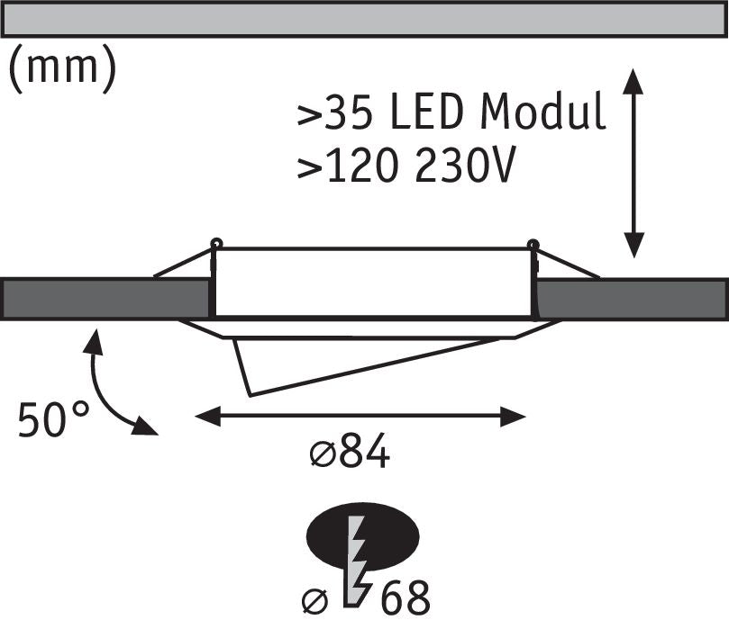 Paulmann 2Easy EBL Nova 3er Spot rund schwenkbar max. 35W 230V 51mm Alu gedreht/Alu Zink