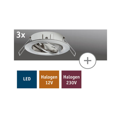 Paulmann 2Easy EBL Nova 3er Spot rund schwenkbar max. 35W 230V 51mm Eisen geb./Alu Zink