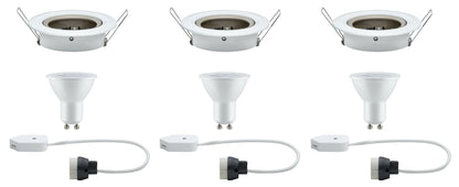 Paulmann EBL Set Nova Plus rund schwb warm-dim LED GU10 3x5W 230V Weiß matt/Cha Gold/A