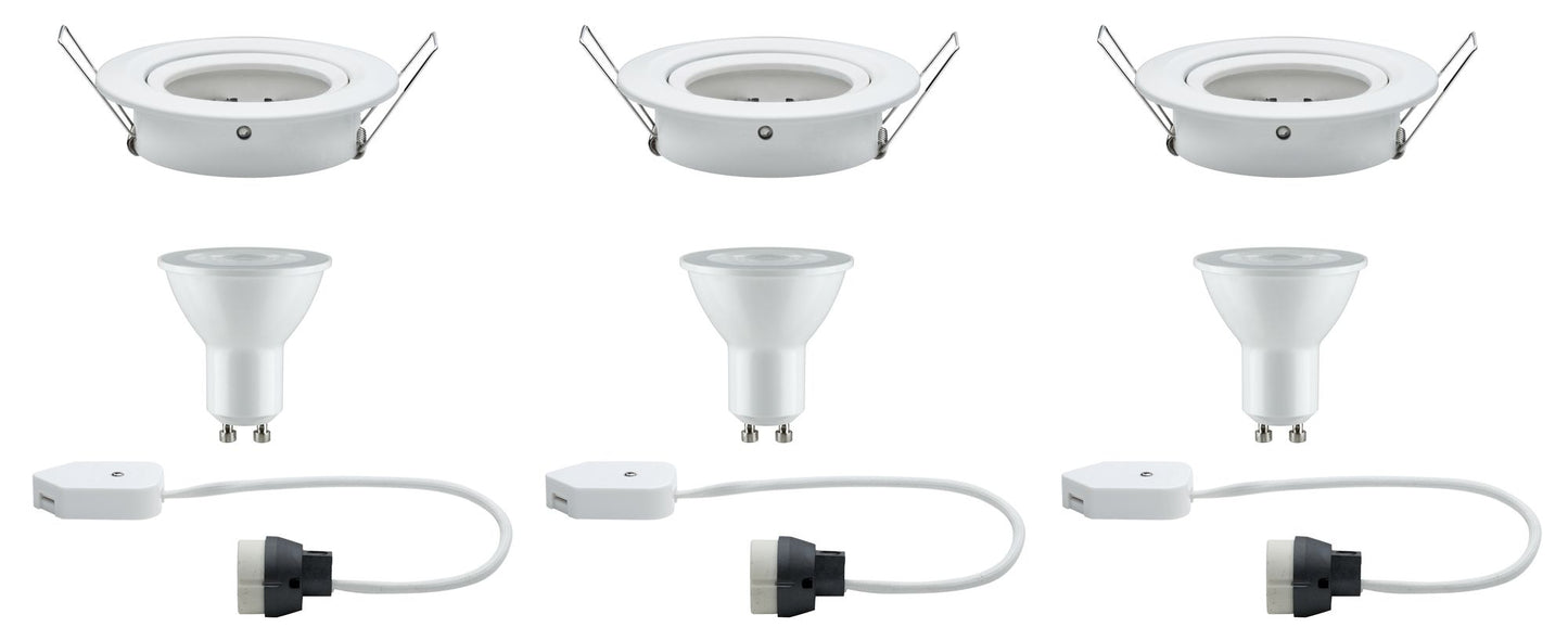 Paulmann Premium EBL Set Nova rund schwenkbar LED 3x5,5W 230V Weiß matt/Alu