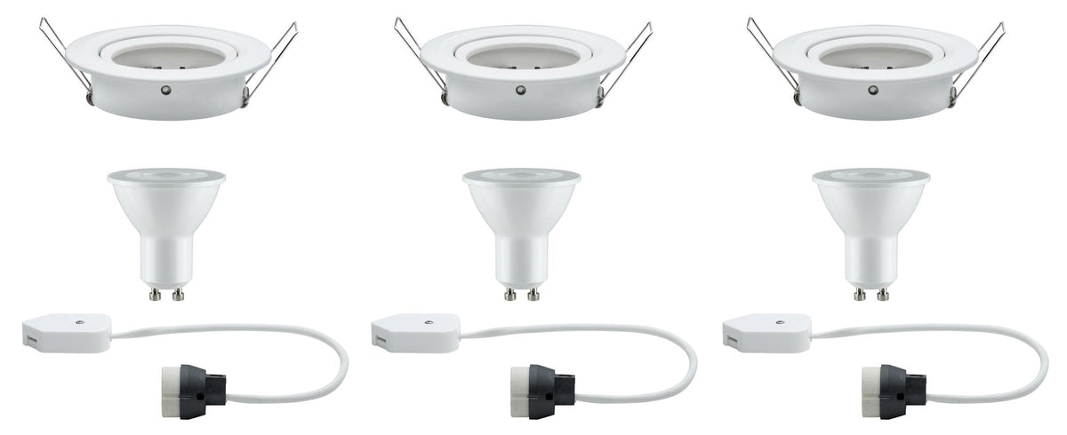 Paulmann Premium EBL Set Nova rund schwenkbar LED 3x5,5W 230V Weiß matt/Alu