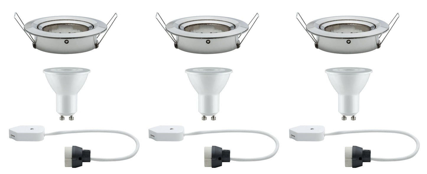 Paulmann Premium EBL Set Nova rund schwenkbar LED 3x5,5W 230V Eisen geb/Alu