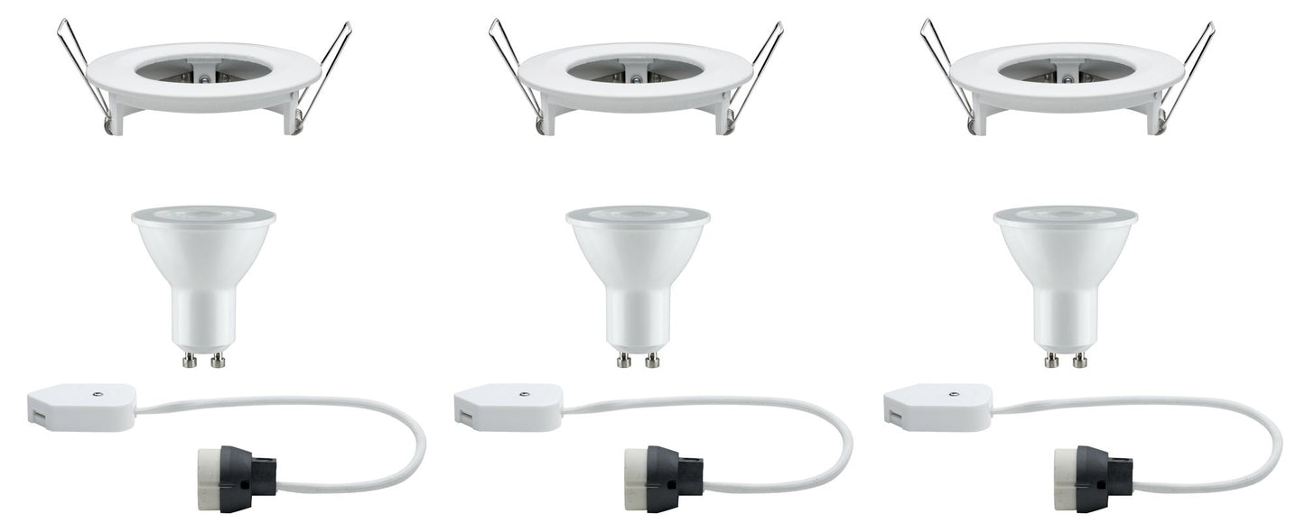 Paulmann Premium EBL Set Nova rund starr LED 3x5,5W 230V Weiß matt/Alu