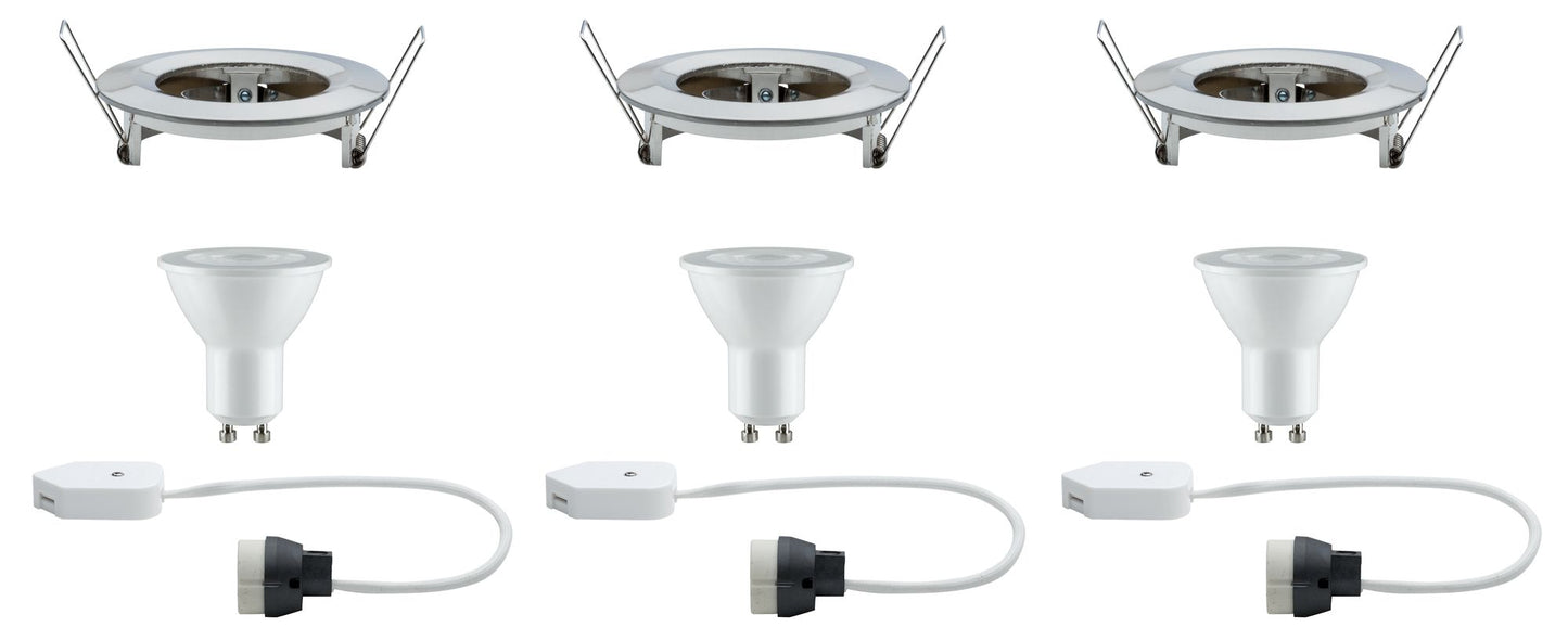 Paulmann Premium EBL Set Nova rund starr LED 3x5,5W 230V Eisen geb/Alu
