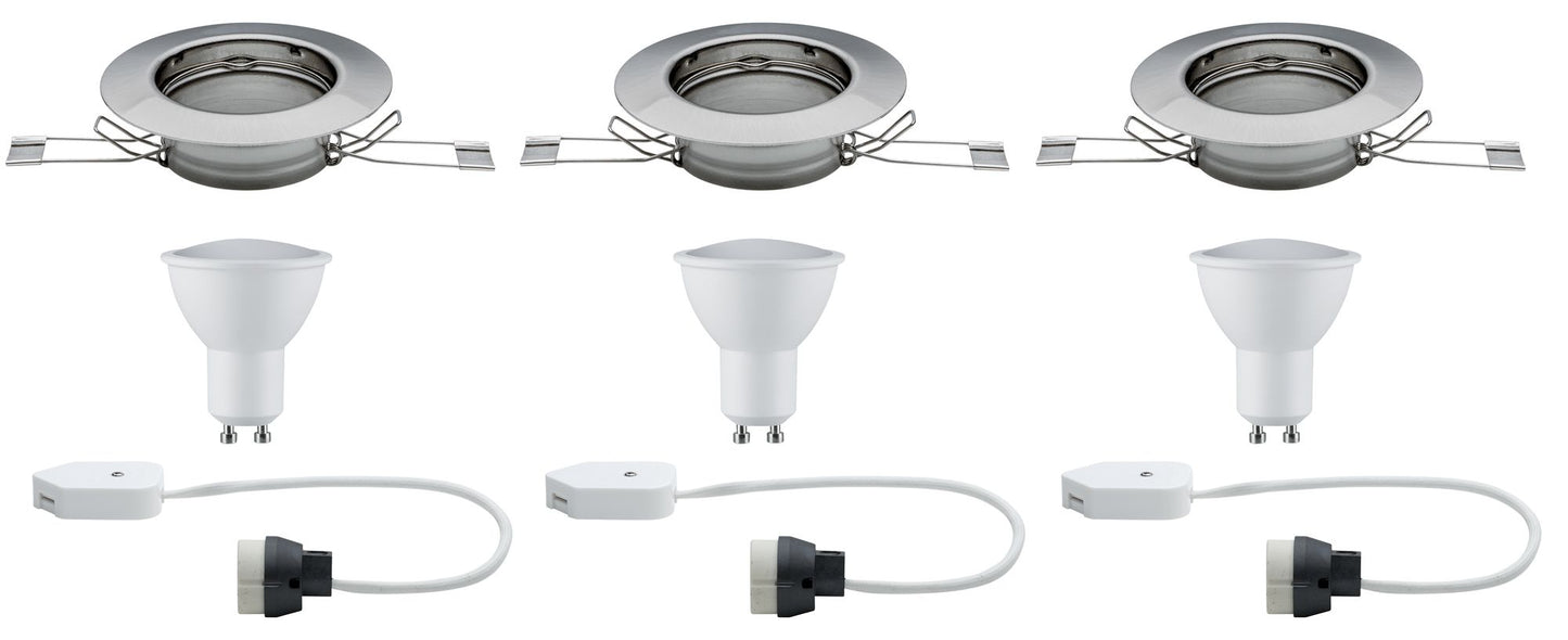 Paulmann EBL Set rund starr LED 3x4,5W 230V Eisen geb/Metall