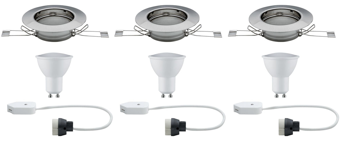 Paulmann EBL Set rund starr LED 3x4,5W 230V Eisen geb/Metall
