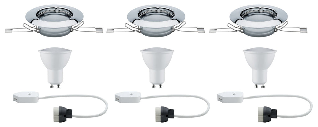 Paulmann EBL Set rund starr LED 3x4,5W 230V Chrom/Metall